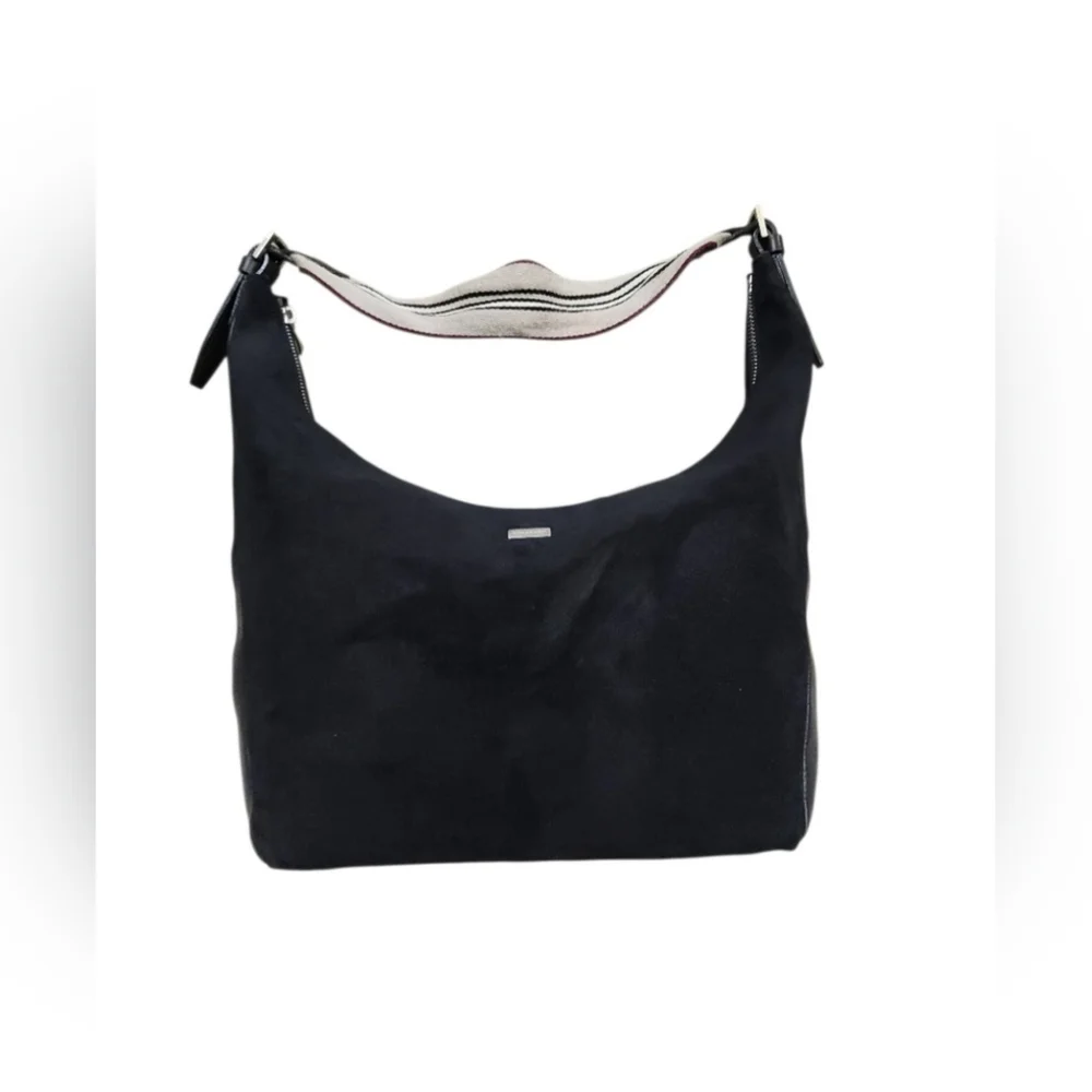 Burberry BLACK HOBO LARGE SUEDE/LEATHER BIG VINTAGE BAG AUTHENTIC VINTAGE